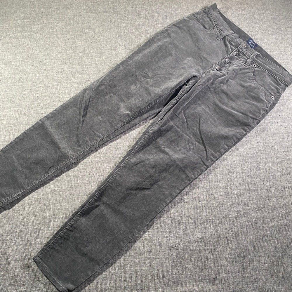 J Crew 9 High Rise Skinny Corduroy Pants Charcoal Gray Womens Size‎ 29